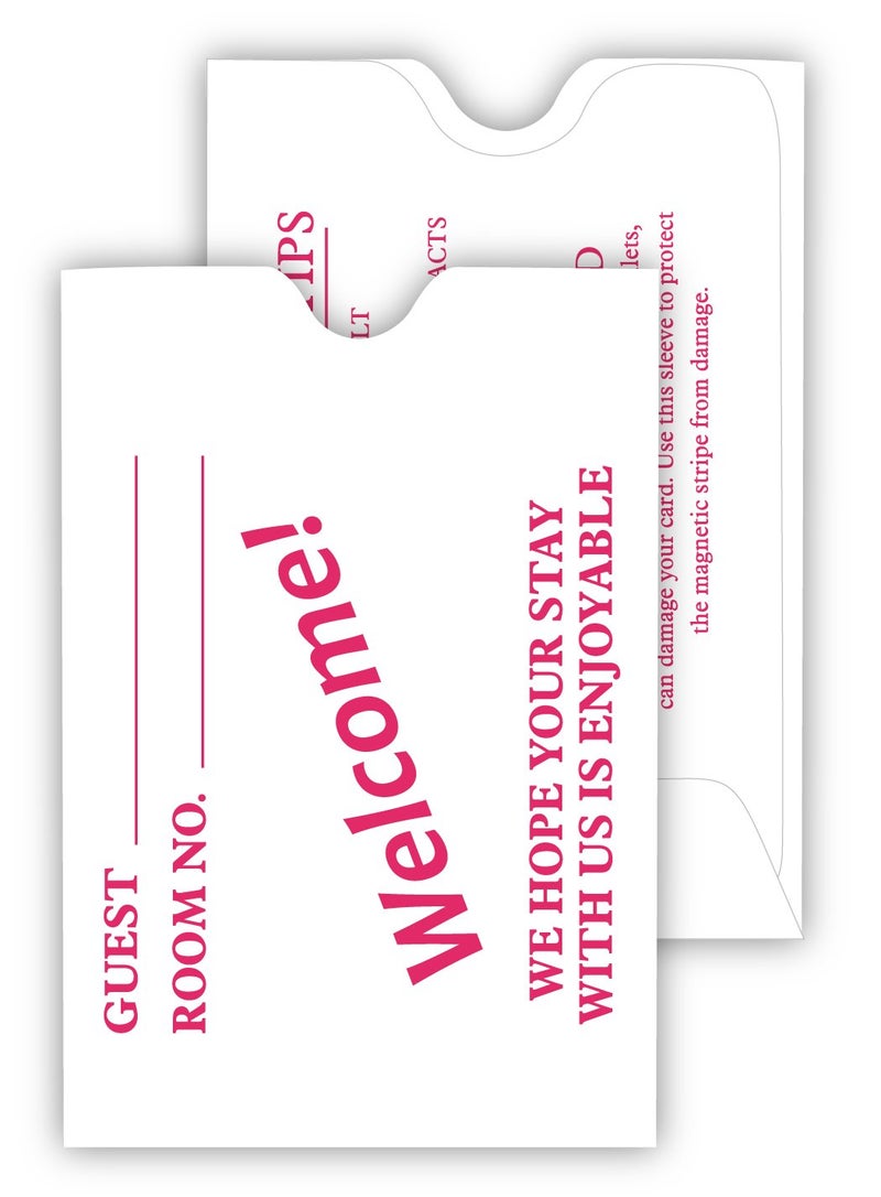 Hotel & Motel Keycard Envelope/Sleeve"Welcome", 500 per case (Red)